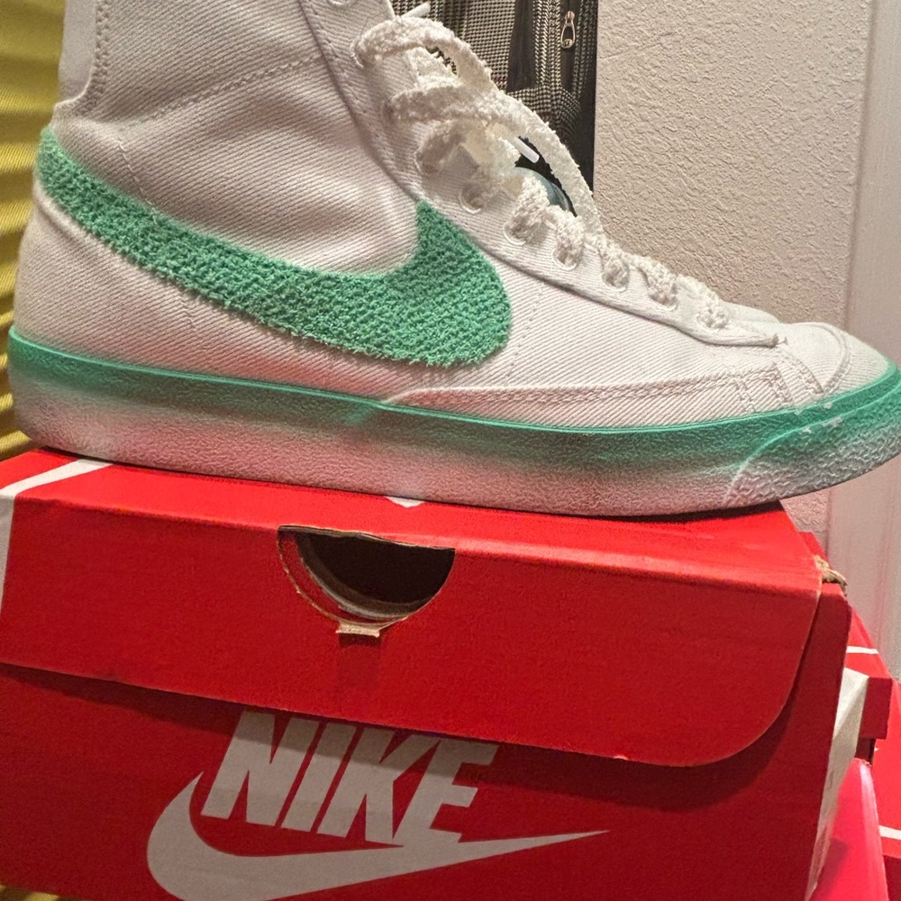 Nike Blazer White and Mint High-Tops